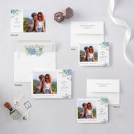 Elegant Hydrangea Save The Date Cards Dusty Blue Signature smooth Blank No Standard