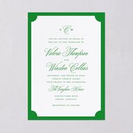 Elegant Eclectic Wedding Invitations Jewel Green Signature Blank No Standard