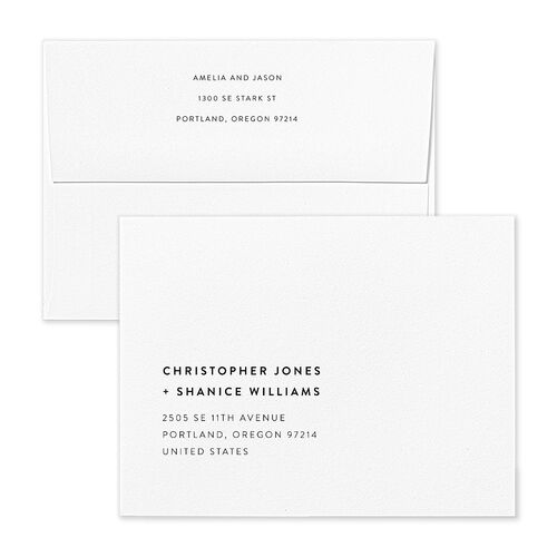 Palm and Protea Thank You Card Envelopes Blue Aquamarine Return Address Signature Standard