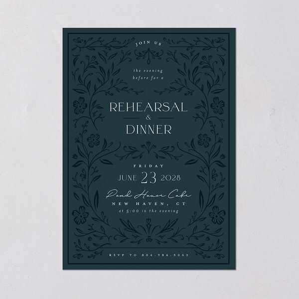 Storybook Filigree Rehearsal Dinner Invitations Dark Night Signature Blank Standard