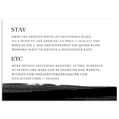Painted Minimal Wedding Enclosure Cards Midnight Signature Standard