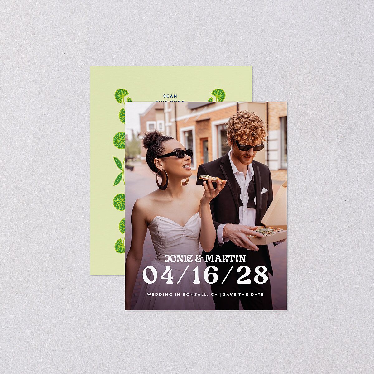 Wedstock Save the Date Petite Cards Sky Signature smooth Blank No Standard