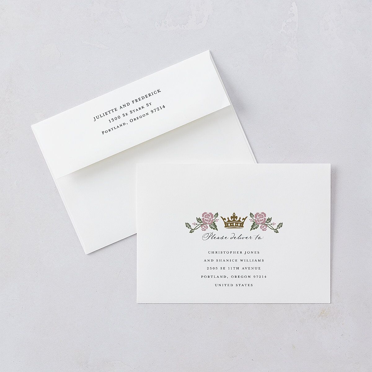 Sword and Roses Fantasy Garden Foil Wedding Invitations Wave Gold Signature Blank Standard No