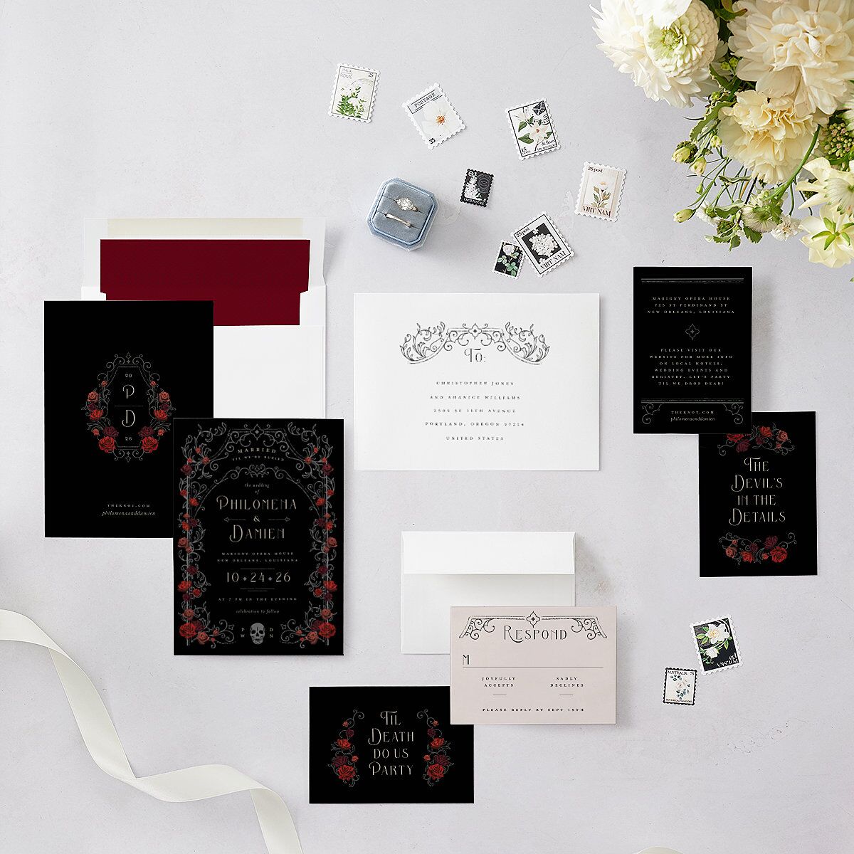 Gothic Gate Wedding Invitations Licorice Signature Blank No Standard