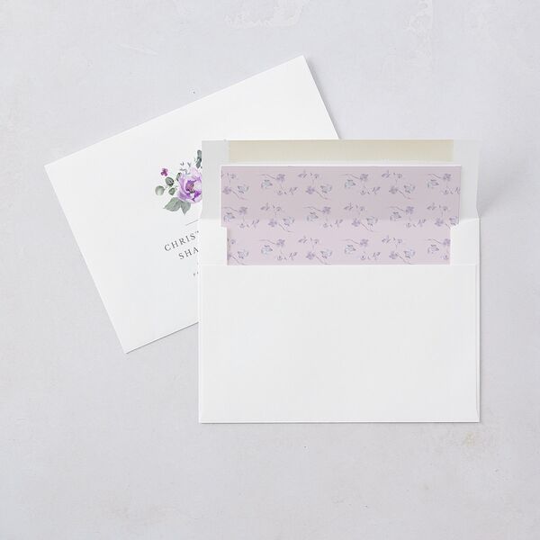 Elegant Floral Wedding Invitations Lilac Signature Blank Standard No