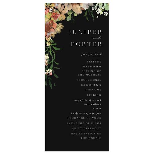 Garden Arch Wedding Programs Charcoal Signature
