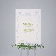 Modern Delicate Bows Standard Welcome Sign Large Peridot Standard Indoor Foam Core L Welcome