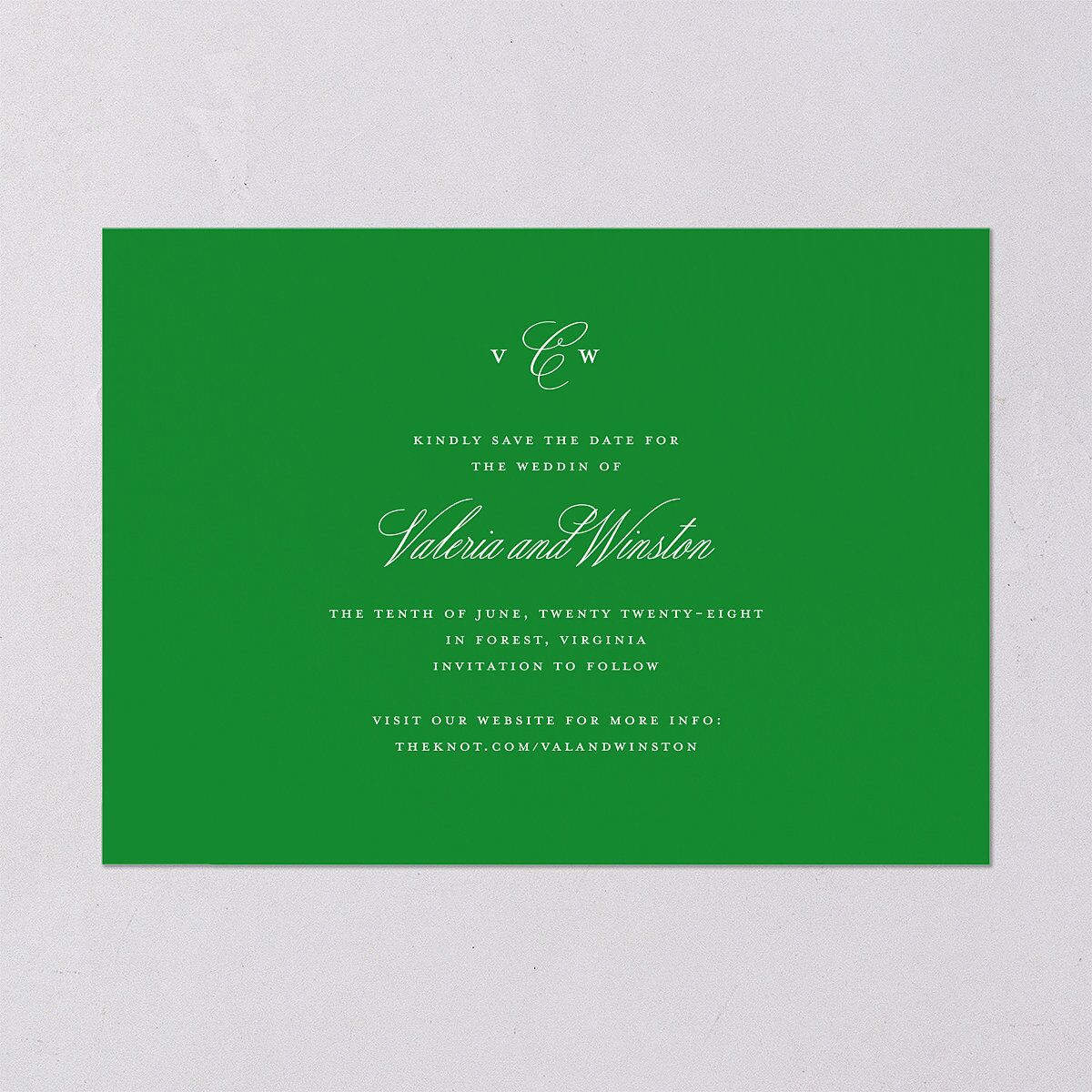 Elegant Eclectic Save the Date Cards Jewel Green Signature smooth Blank No Standard