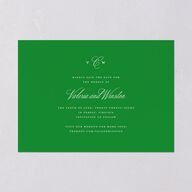 Elegant Eclectic Save the Date Cards Jewel Green Signature smooth Blank No Standard