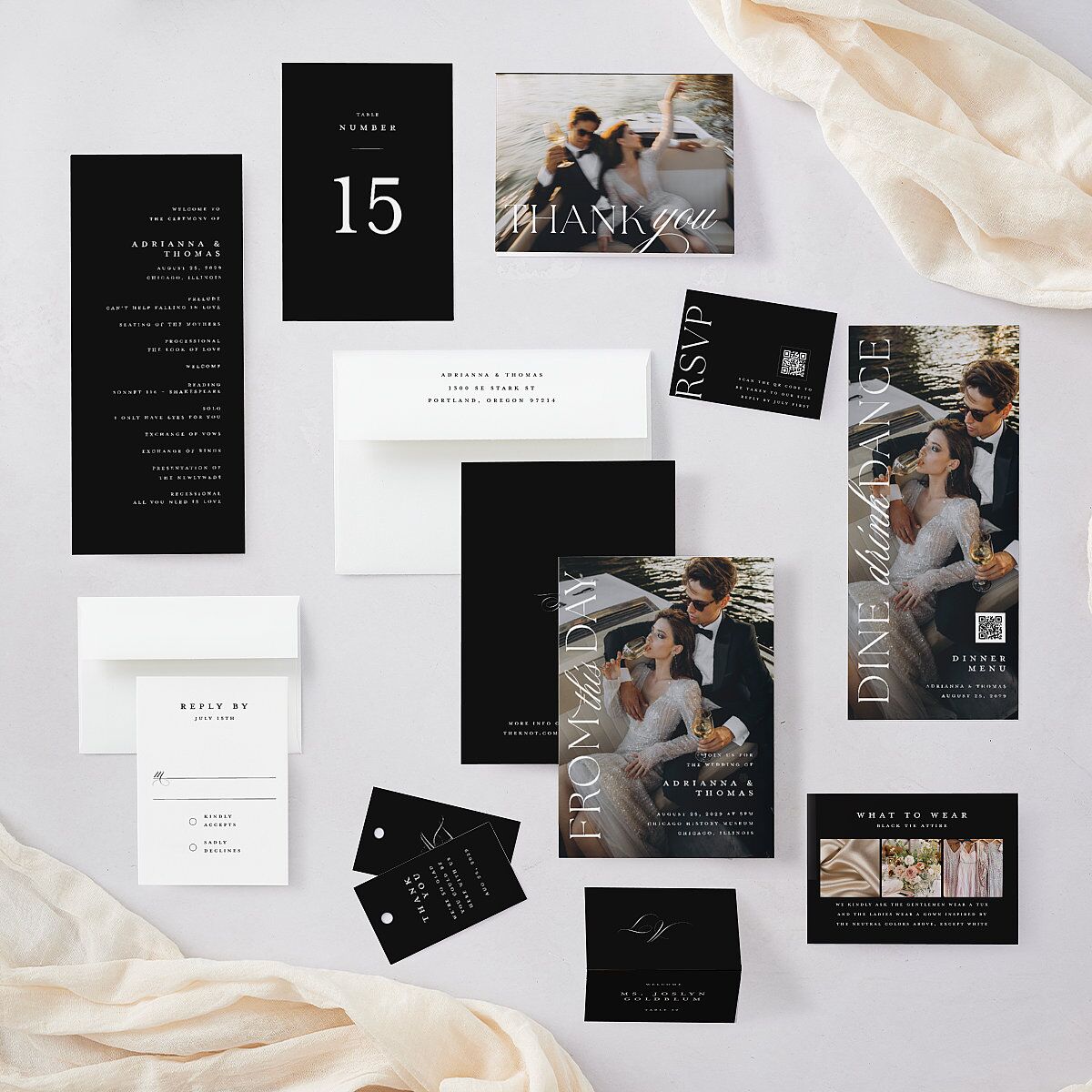 Classic Capture QR Code RSVP Cards Midnight Signature Standard