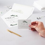 Elegant Greenery URL RSVP Cards Pure White Signature Standard