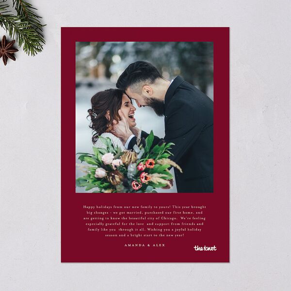 Portrait Gallery Holiday Holiday Cards Burgundy Signature Blank Standard Portrait