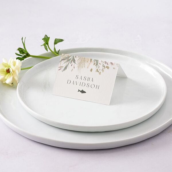 Ethereal Pampas Place Cards Gold Thyme Signature