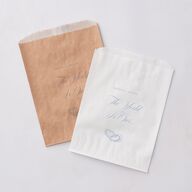 Coastal Oysters and Anchors Wedding Day Paper Favor Bags White Sea Blue Wax-Lined Food Safe Paper