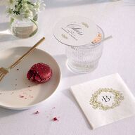 Black Tie Crest Engagement Party Wedding Day Coasters Pure White Cardboard Circle