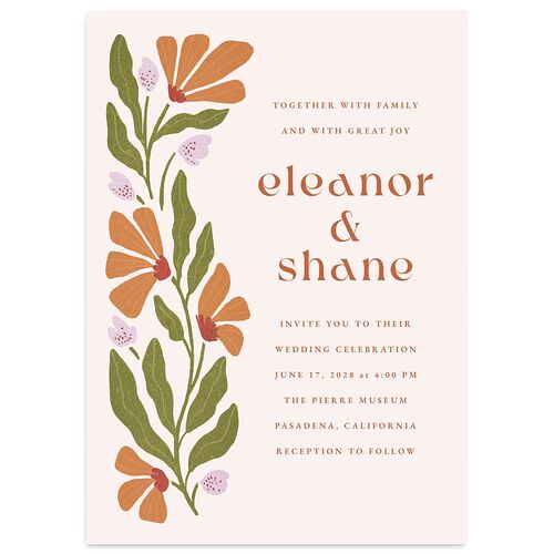 Flower Market Wedding Invitations Terracotta Signature Blank No Standard