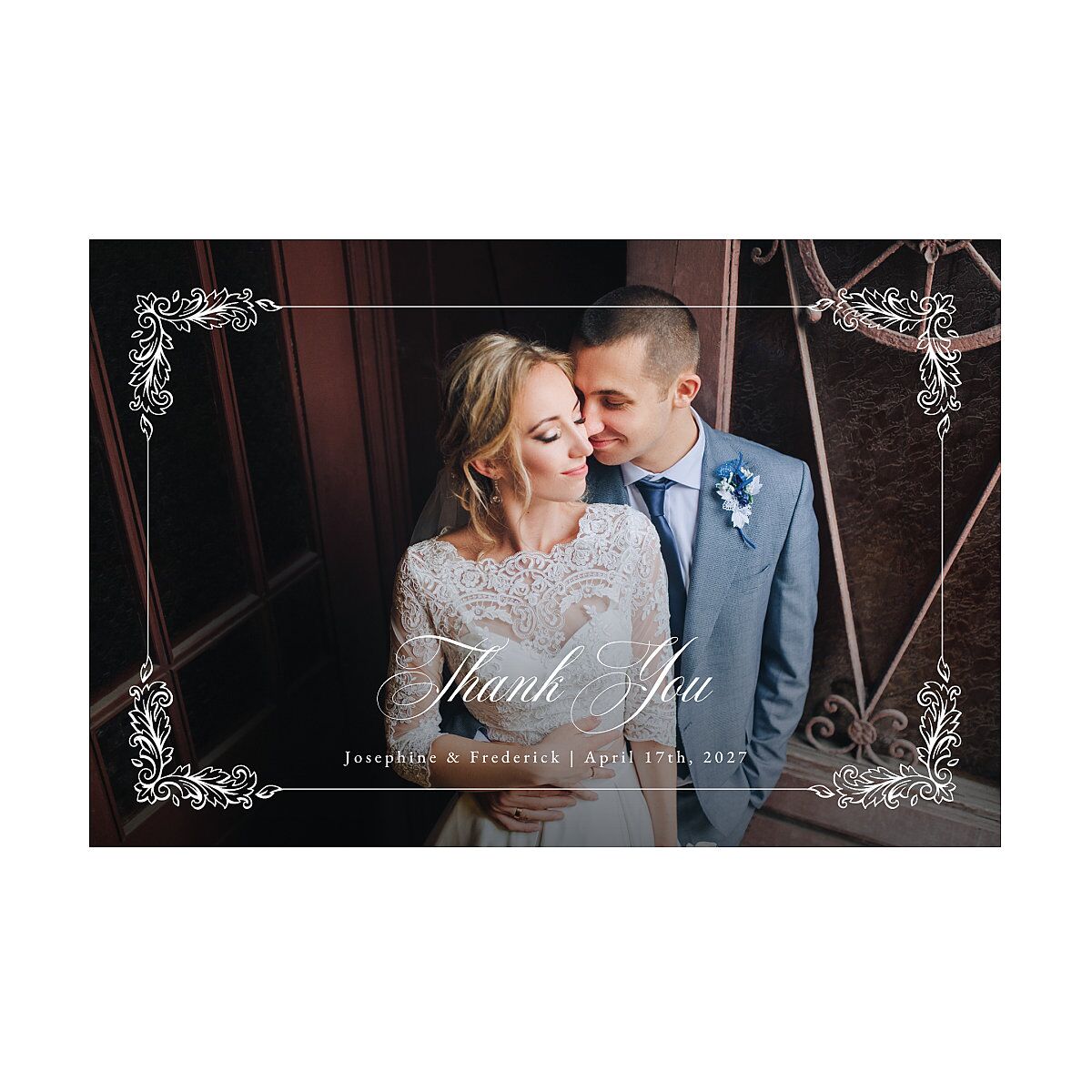 Black Tie Crest Thank You Postcards