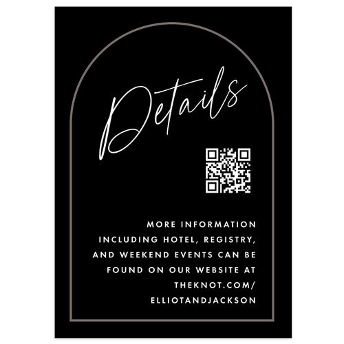 Scripted Arch Wedding Wedding Event Detail Cards Midnight Signature Standard