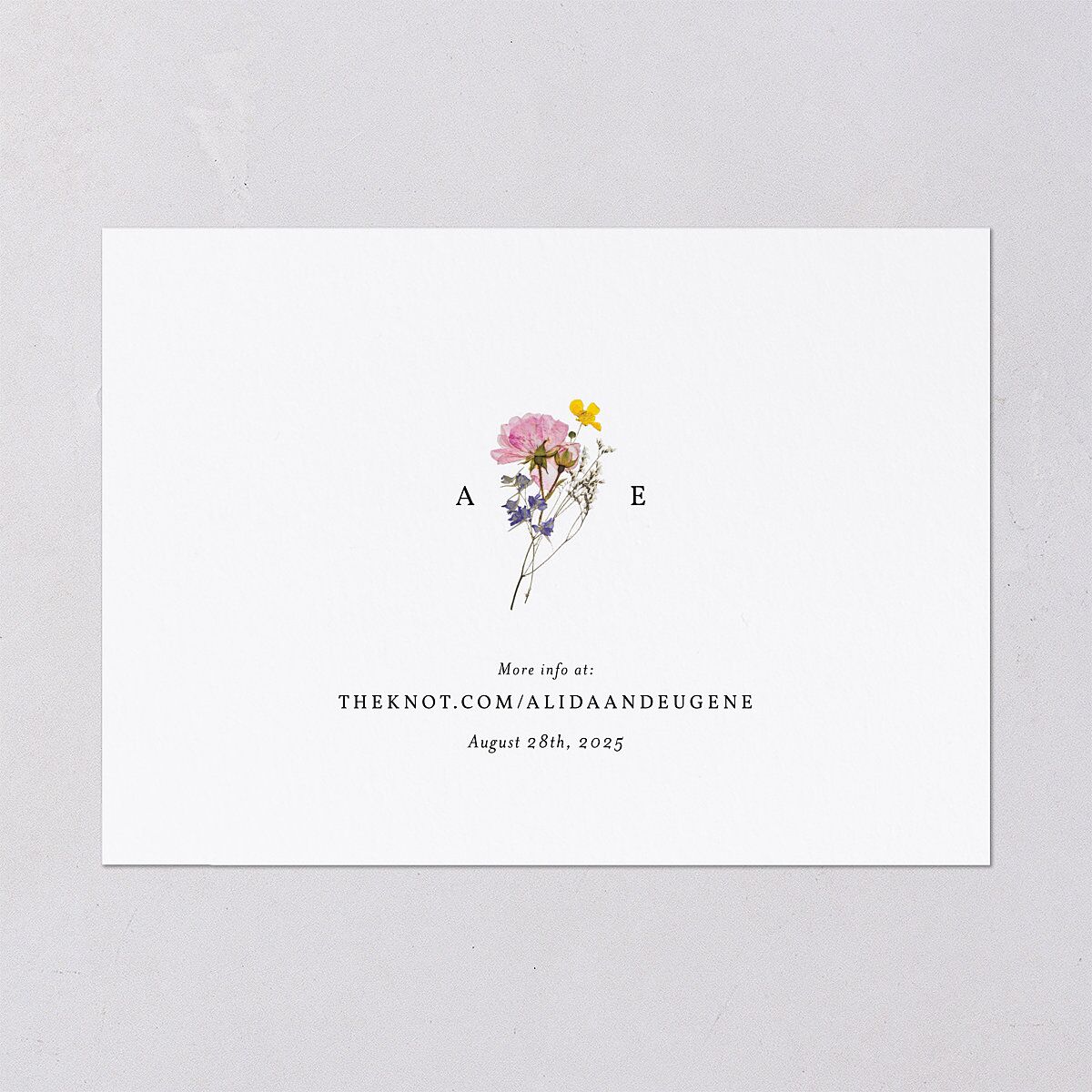 Pressed Flowers Save The Date Cards Sunflower Signature smooth Blank No