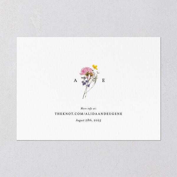 Pressed Flowers Save The Date Cards Sunflower Signature smooth Blank No