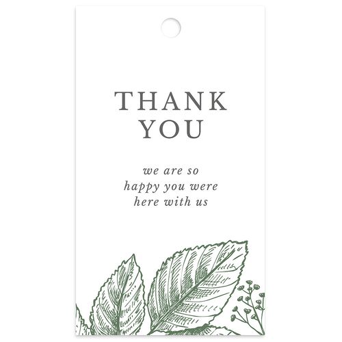 Botanical Frame Favor Gift Tags Hunter Green Signature