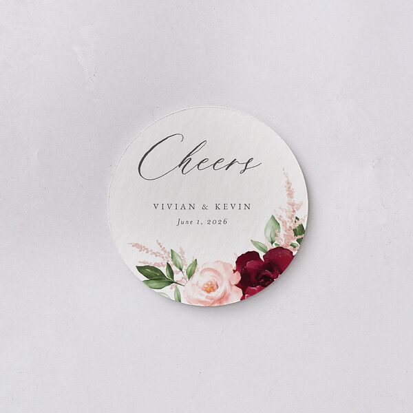 Beloved Floral Coasters Dark Berry Cardboard Circle