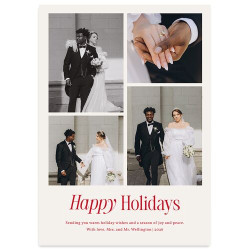Simply Happy Holiday Cards Ruby Signature Blank Portrait  Standard