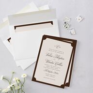 Elegant Eclectic Wedding Invitations Walnut Signature Blank No Ticket