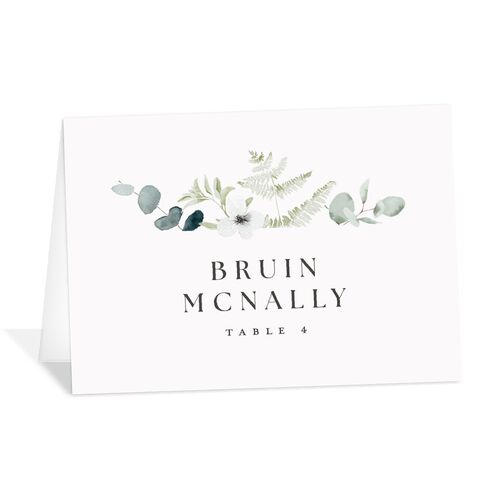 Elegant Anemone Place Cards Ice Blue Signature