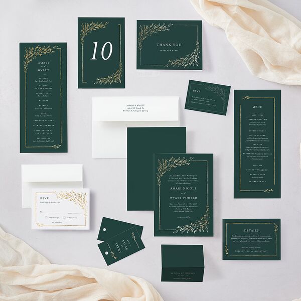 Exquisite Branches Botanical Wedding Programs Gold Deep Lake Signature