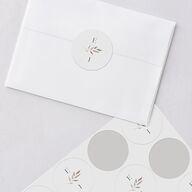 Leafy Rustic Monogram Wedding Stickers Cotton Sticker
