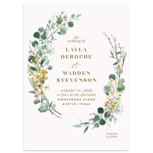Rustic Greenery Wedding Invitations Dijon Signature Blank No Standard
