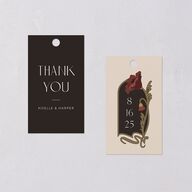 Vintage Nouveau Floral Favor Gift Tags Merlot Signature