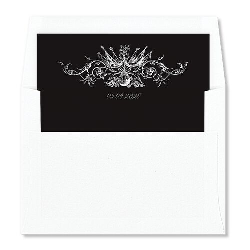 Ornate Vintage Crest Standard Envelope Liners Midnight Standard