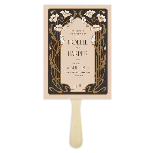 Vintage Nouveau Floral Fan Programs Licorice Signature Standard
