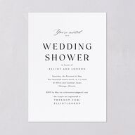 Timeless Typography Bridal Shower Invitations Pure White Signature Blank Standard