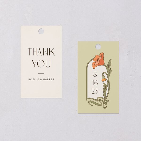 Vintage Nouveau Favor Gift Tags Pear Signature