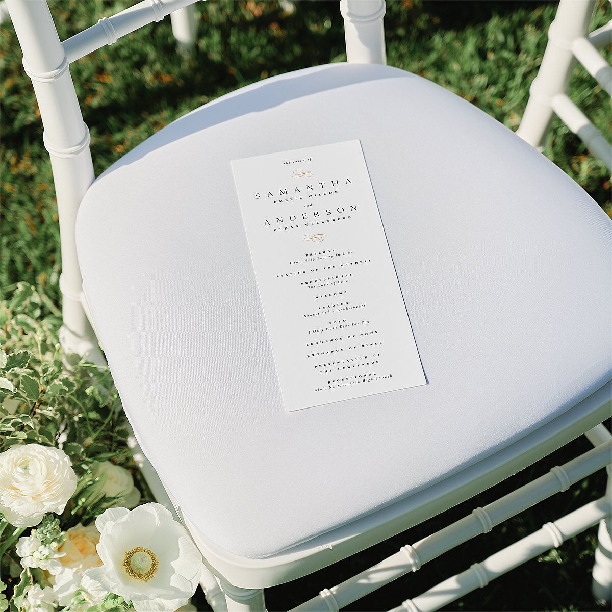 Flourishing Love Wedding Programs Gold Pure White Signature