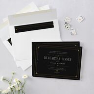 Old Hollywood Glam Rehearsal Dinner Invitations Charcoal Signature Blank