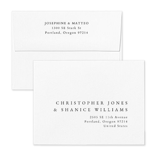 Double Frame Thank You Card Envelopes Blue Pure White Return Address Signature Standard