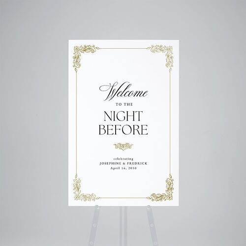 The Night Before Black Tie Crest Standard Welcome Sign Large Pure White Standard Indoor Foam Core L Welcome