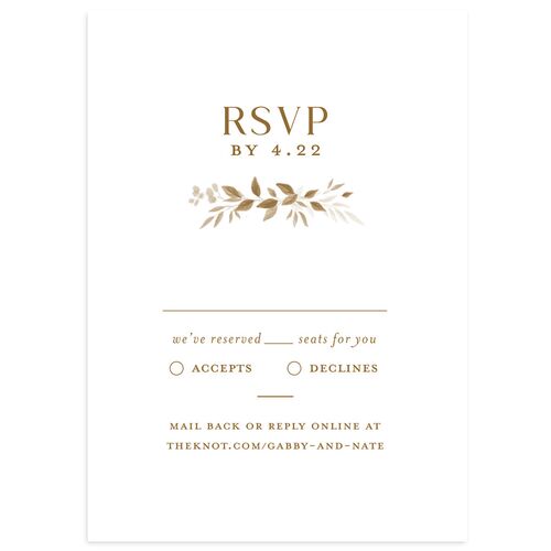 Greenery Frame Wedding Response Cards Tan Signature Standard