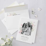 Wildflower Photo Wedding Invitations Peony Signature Blank No Rounded