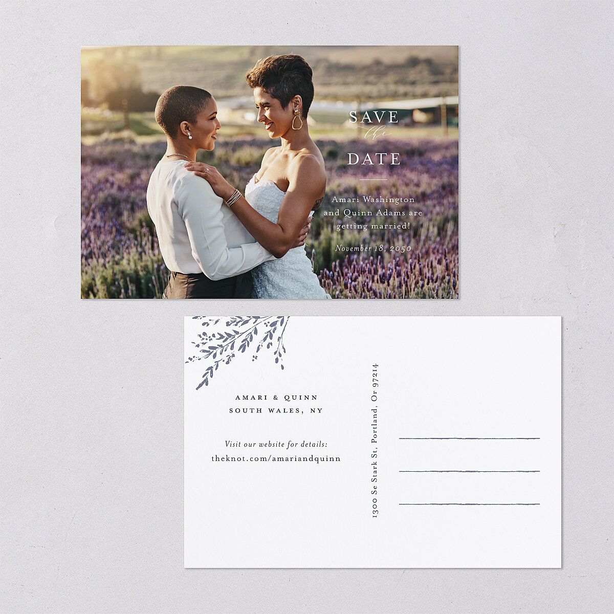 Exquisite Branches Save The Date Postcards — view 1