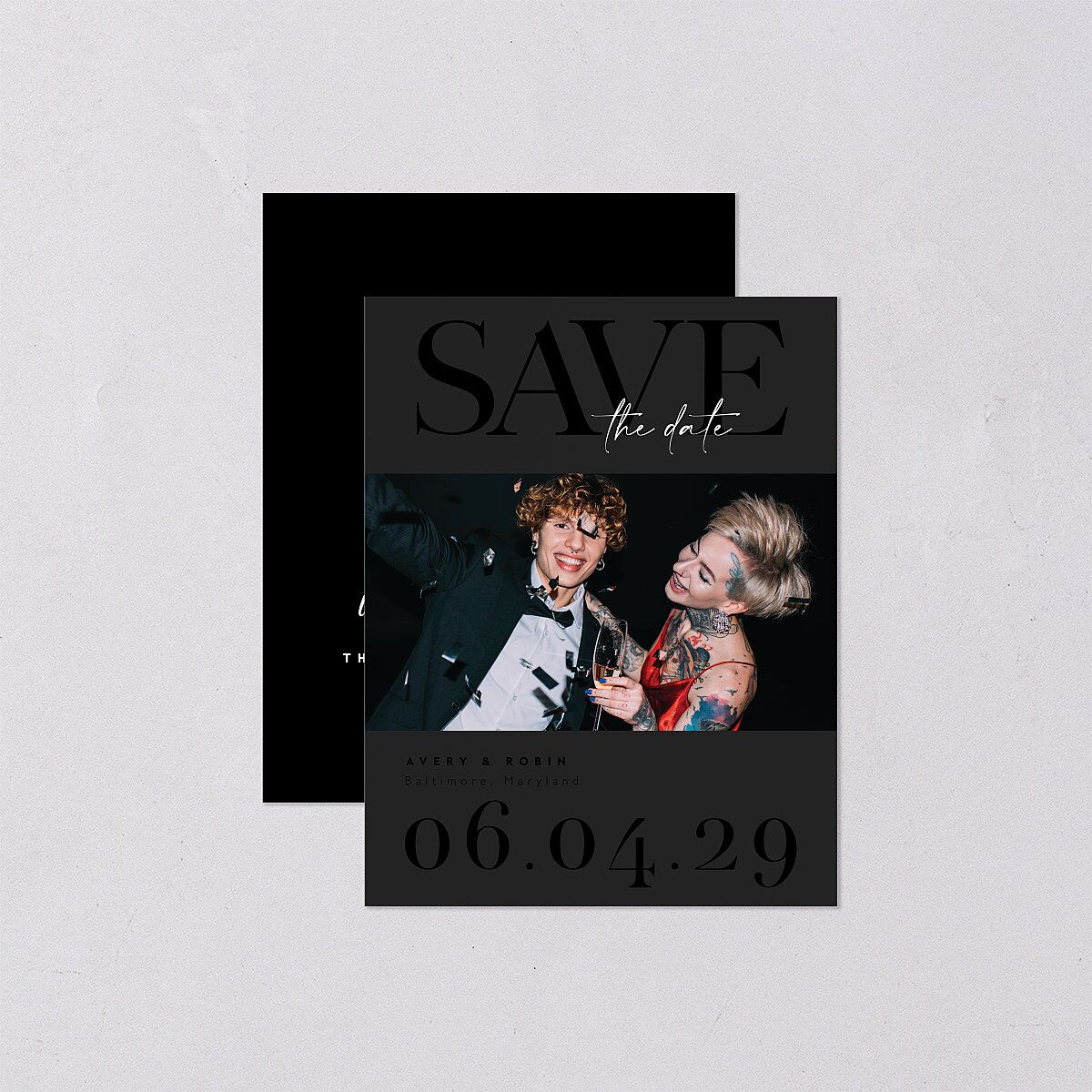 Modern Vow Save the Date Petite Cards — view 1