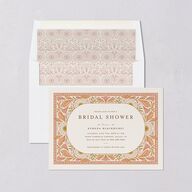 Intricate Vintage Bridal Shower Invitations Peach Pink Signature Blank