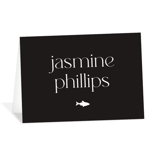Striking Portrait Place Cards Licorice Signature