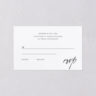 Simply Script All-in-One Wedding Invitations Pure White Signature Light Both Recipient and Return Addresses No