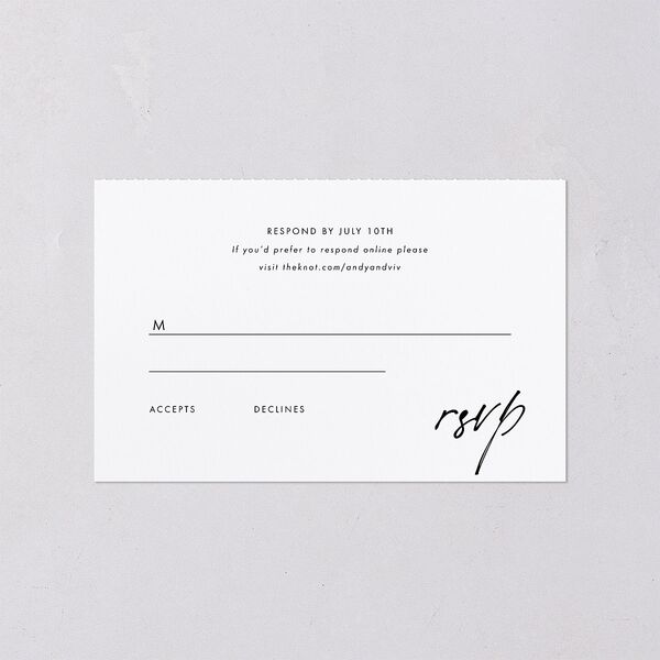 Simply Script All-in-One Wedding Invitations Pure White Signature Light Both Recipient and Return Addresses No