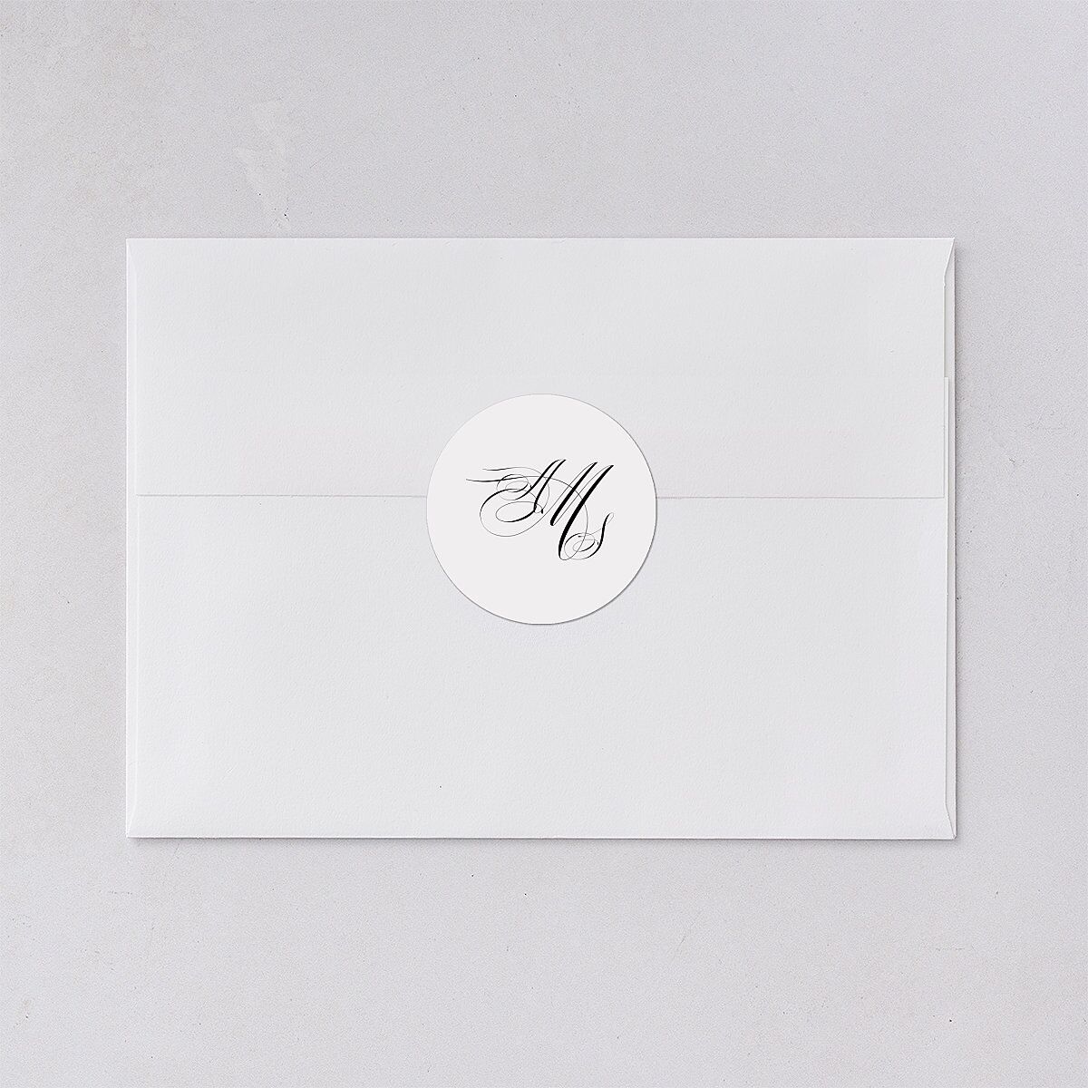 Classic Black Tie Wedding Stickers Pure White Circle